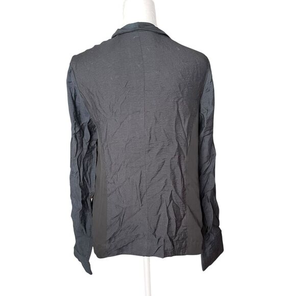 Silence + Noise Medium Thin Blazer Open Front Dark Blue Black Lightweight - Picture 11 of 12